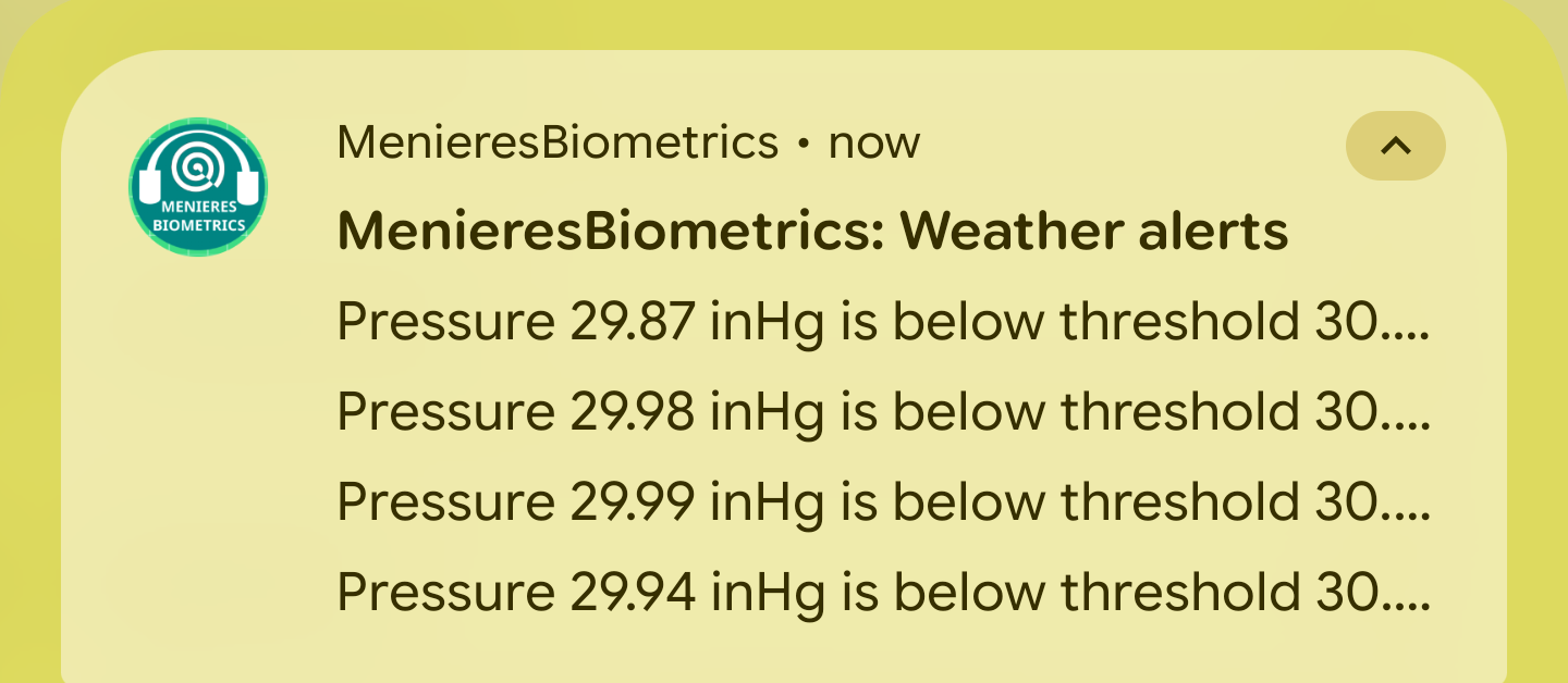 Weather alerts notification